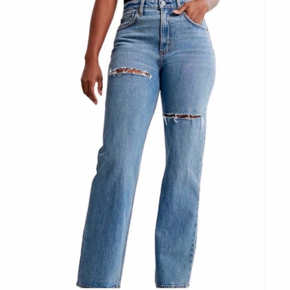 Abercrombie & Fitch Womens curve love Ultra High Rise '90s Straight Jeans size 4